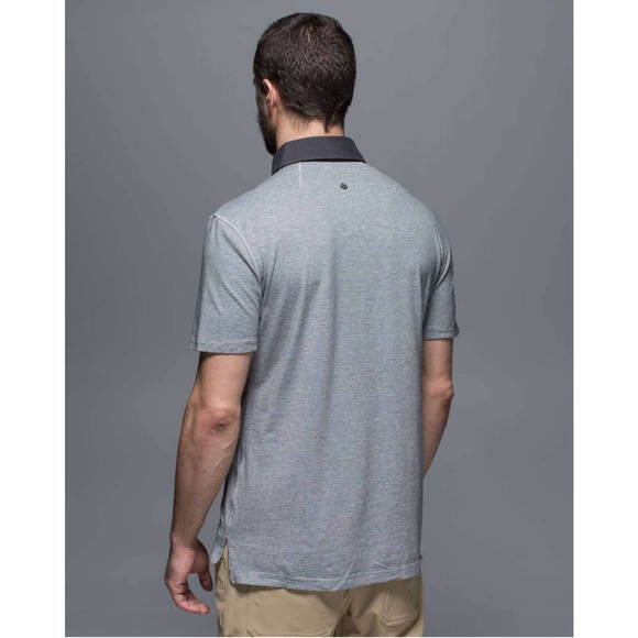 Lululemon | Men | Heather Gray Post Practice Contrast Polo Shirt | Size Large - Picture 11 of 11